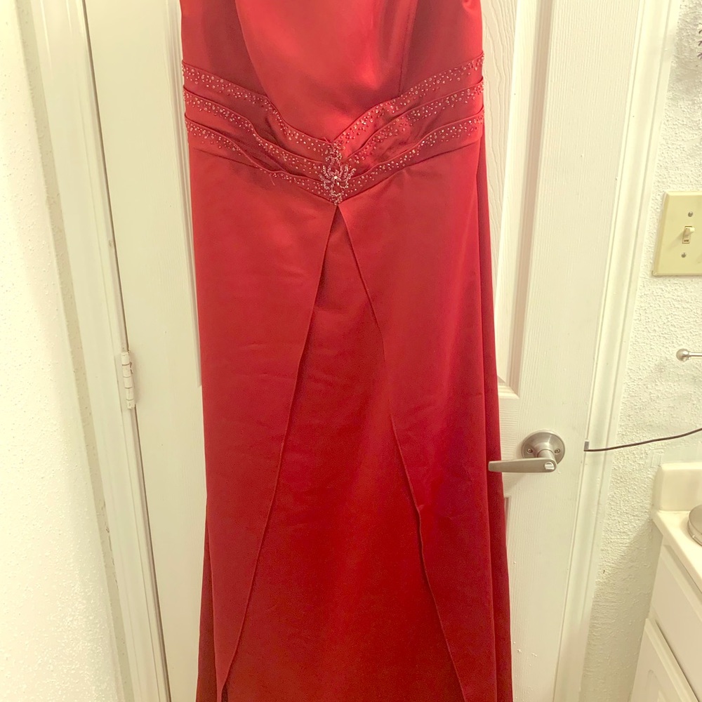 Red long dress
